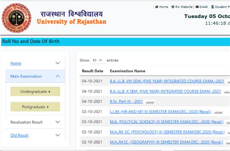 Rajasthan University Result 2021: B.A, B.Sc results .